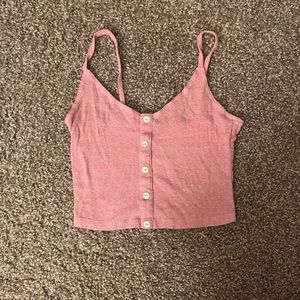 Pacsun Small Basic Pink Cropped Tank-Top